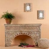 Indian Hand Carved Solid Wood Console Table